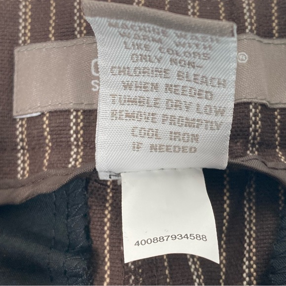 Croft & Barrow Womens Neutral Stripe Elastic Waistband Pants Size 10 Brown NWT - Picture 10 of 12